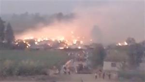 حريق مروع يلتهم فدان قش في كفر الشيخ 