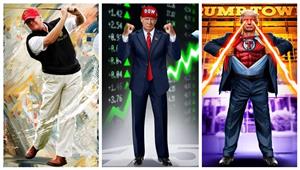 "ترامب الخارق".. كروت دعائية للرئيس الأمريكي السابق تثير سخرية (صور)