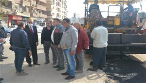 بالصور- محافظ القليوبية يتفقد أعمال رصف المرحلة الثانية من شارع فريد ندا