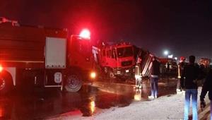 محملة بالرمال.. انقلاب سيارة نقل على طريق الإسكندرية الصحراوي 