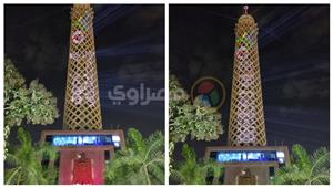 بالصور.. برج القاهرة يتزين بالشعار الجديد لمبادرة قادرون باختلاف