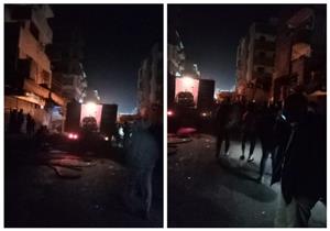 محافظ أسوان يتابع عمليات احتواء آثار حريق هائل في 5 عمارات بكوم إمبو