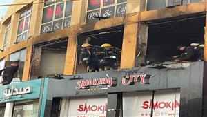  تفحم مكاتب شركة شهيرة.. لحظات الرعب في حريق هائل داخل مول بالشيخ زايد 