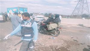 حادث تصادم يفرق بين شاب وخطيبته أعلى محور صفط اللبن