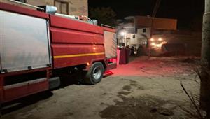 المعمل الجنائي يعاين موقع حريق مركز علاج طبيعي بشارع شهاب في المهندسين