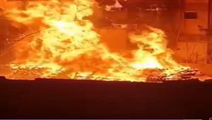 حريق هائل بمحيط السراج مول بمدينة نصر