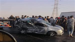  إصابة شخصين في حادث تصادم سيارتين بـ "الأوتوستراد - حلوان"