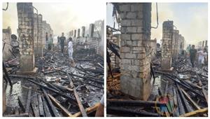 بالصور.. إصابة شخصين في حريق عنبر دواجن بكفر شكر