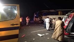 مصرع سيدة وإصابة 27 آخرين.. أسماء ضحايا تصادم أتوبيسين بسوهاج- صور