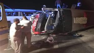 إسعاف سوهاج: الدفع بـ20 سيارة لموقع حادث تصادم أتوبيسي الصحراوي