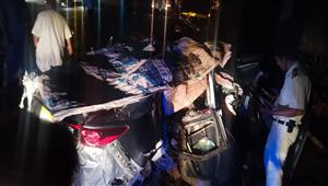 رحلة مصيف تنتهي بمصرع 4 شباب في حادث تصادم بكفرالشيخ (صور)