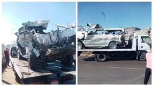 مصرع مواطن وإصابة 8 آخرين في تصادم 3 سيارات بالإسكندرية- صور