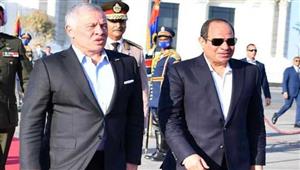 الرئيس السيسي يودع ملك الأردن بمطار العلمين