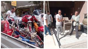 بالصور- حملة لإزالة الإشغالات من شوارع شبرا الخيمة