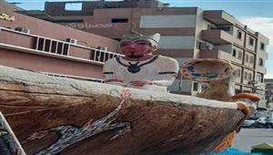 حقيقية.. أول رد رسمي على تمثال الملك الفرعوني داخل مركب في أسيوط - صور