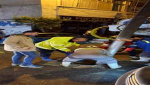 صور.. هبوط أرضي في منطقة سيدي بشر بالإسكندرية