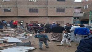 صدفة أنقذت الزوجة والأبناء من الموت.. إصابة شخص في انهيار منزل بوردان