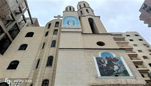 بالصور- توافد المهنئين بعيد الميلاد على كنيسة مار جرجس في كفر الشيخ