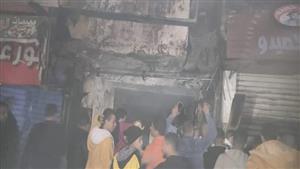 بالصور- حريق هائل في محل تجاري ببني سويف