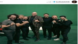 عمرو يوسف مع الملاكم العالمي تايسون فيوري من كواليس "ولاد رزق 3" 