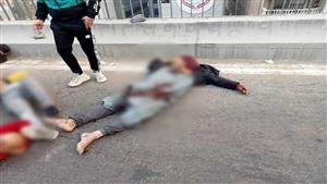 جثة مغطاة ومصابون على الأرض.. لحظات عصيبة أعلى وصلة المريوطية (صور)