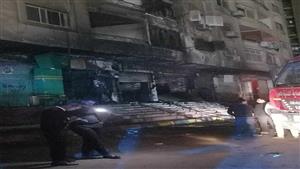  4 مصابين باختناق وكسور في حريق مخزن مراتب بالهرم