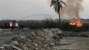  اندلاع حريق في مخلفات بمدينة الباجور بالمنوفية