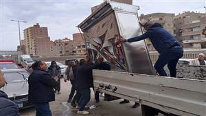 حملة لرفع الإشغالات والتعديات بشوارع الجيزة