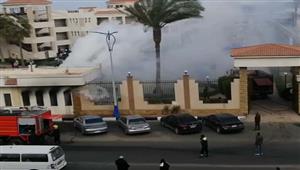 حريق في نادي ضباط الشرطة ببورسعيد - فيديو وصور