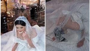 تأثر حسن شاكوش لحظة سجود "عروسته" في حفل زفافهما