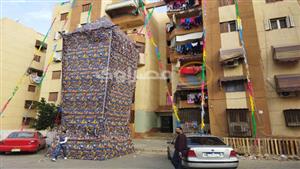 بطول عمارة.. الفانوس العملاق في الحي الإماراتي ببورسعيد - فيديو وصور 