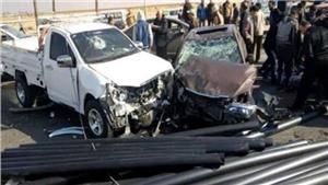 مصرع شاب وإصابة آخر في تصادم سيارتين على طريق أسيوط الزراعي