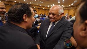 علي عبدالعال والسيد البدوي في عزاء شقيق محمد أبو العينين