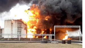 نشوب حريق في مستودع وقود جنوب روسيا