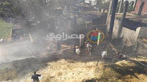 النار أكلت البهائم وخسائر بالملايين.. حريق يدمر الحظائر بأسيوط ونفوق عشرات الماشية- صور
