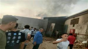 السيطرة على حريق في مصنع لأعواد الكبريت بالقليوبية - صور