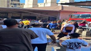 حريق في سوق الأسماك ببورسعيد وسقوط 3 مصابين- فيديو وصور