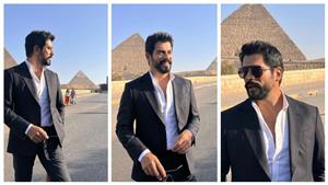 الممثل التركي بوراك أوزجيفيت في زيارة للأهرامات: "يوم التصوير"