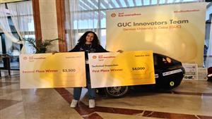 فريق الجامعة الألمانية يحصد المركز الأول بمسابقة شل البيئية للسيارات الكهربائية