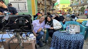 شاليمار شربتلي بصحبة زوجها خالد يوسف في أول يوم تصوير "الإسكندراني" (صور)