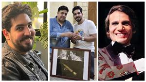 نجل شقيق عبدالحليم حافظ يهدي ميكروفون "العندليب" الذهبي للمطرب محمود راتب