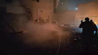  5 حالات اختناق في حريق هائل بمخزن أدوات منزلية ببهتيم