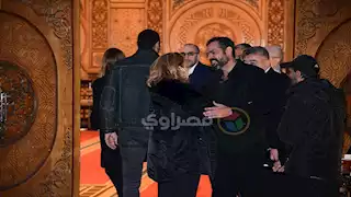 بالصور.. شريف عرفة وأحمد أمين في عزاء الراحل نبيل الحلفاوي