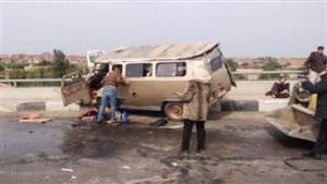  مصابين في تصادم ميكروباص ومينى باص في السلام