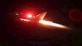 إعلام يمني: عدوان أمريكي بريطاني على جبل الجدع  في محافظة الحديدة