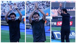 بالصور.. حسين الشحات يشعل مدرجات الأهلي قبل مباراة القمة