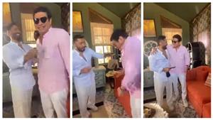 "ألقى الشاي عليه".. تامر حسني يمازح باسم سمرة من كواليس فيلم "ري ستارت" 