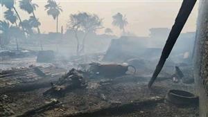 إصابة 10 أشخاص ونفوق 50 رأس ماشية في حريق بسوهاج (صور )