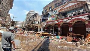 حريق العتبة.. انهيار العقار بالكامل بسبب المياه