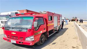 بالصور- انقلاب سيارة نقل محملة بالرمال أعلى الطريق الإقليمي بالمنوفية 